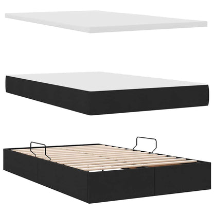 Letto con contenitore e materasso Nero 120 x 200 cm Poliestere