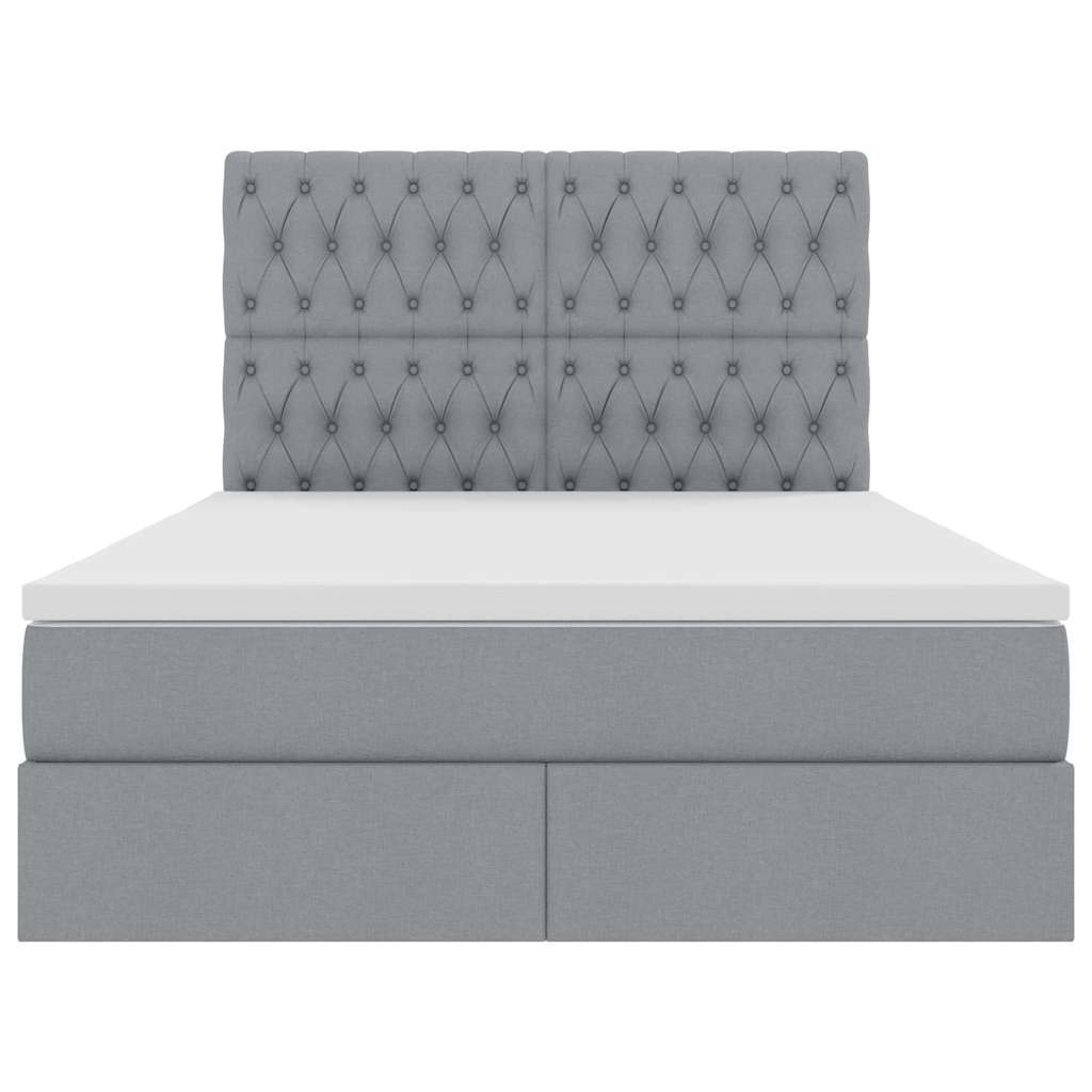 Letto con contenitore e materasso Grigio chiaro 140 x 190 cm | homemem39