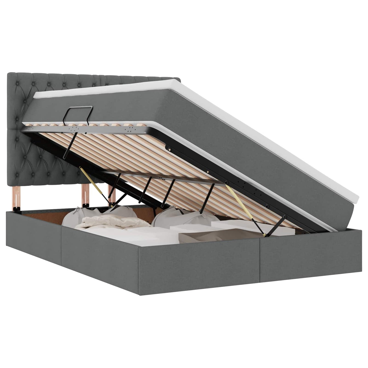 Letto con contenitore e materasso Grigio scuro 140 x 190 cm | homemem39