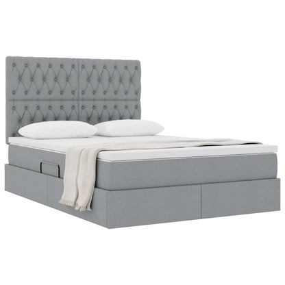 Letto con contenitore e materasso Grigio chiaro 140 x 200 cm | homemem39