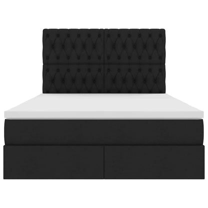 Letto con contenitore e materasso Nero 140 x 200 cm Tessuto | homemem39