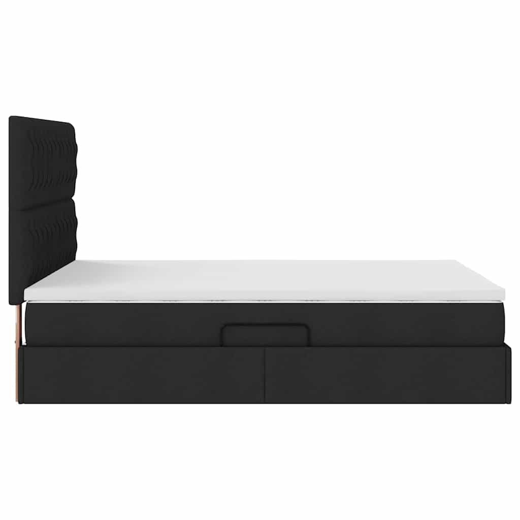 Letto con contenitore e materasso Nero 140 x 200 cm Tessuto | homemem39