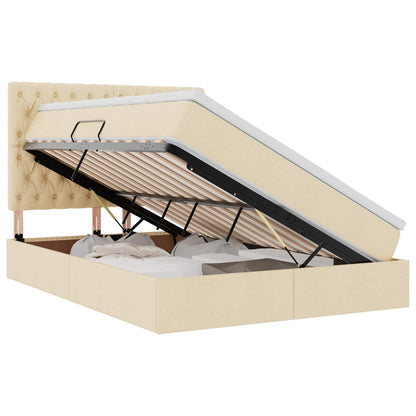 Letto con contenitore e materasso Crema 140 x 200 cm Tessuto | homemem39