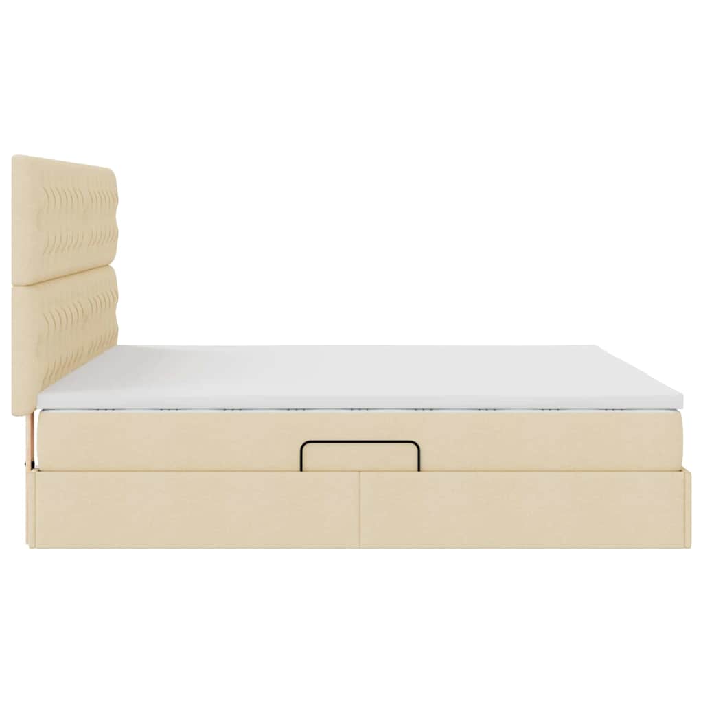 Letto con contenitore e materasso Crema 160 x 200 cm Tessuto | homemem39