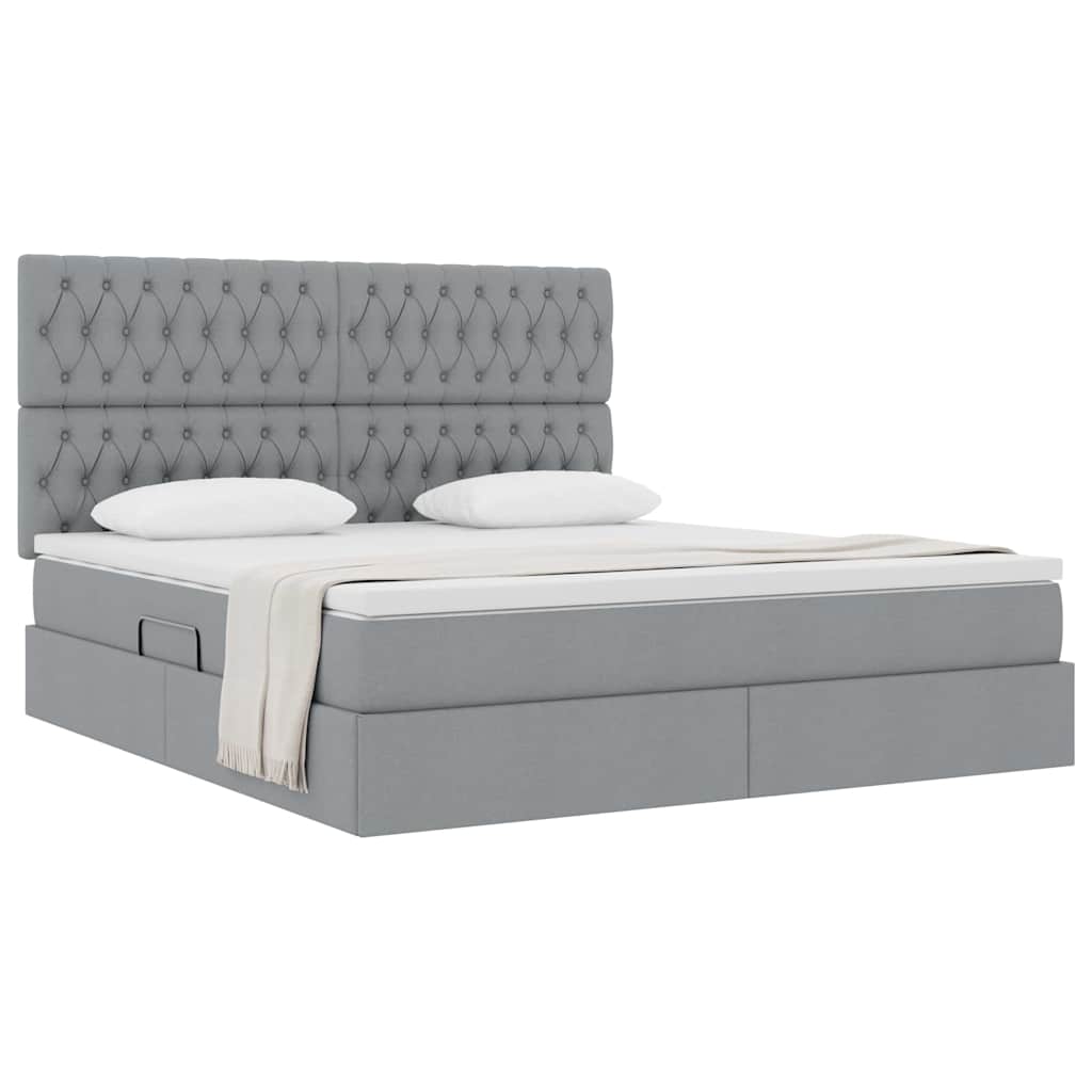 Letto con contenitore e materasso Grigio chiaro 180 x 200 cm | homemem39