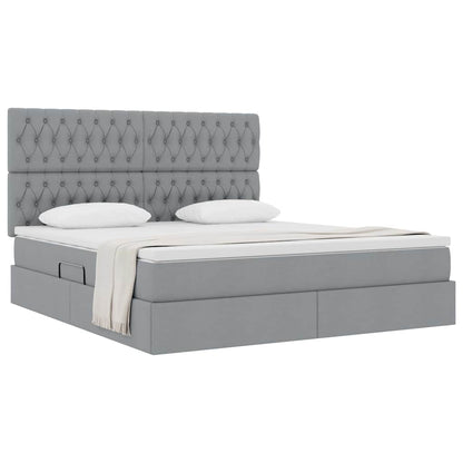 Letto con contenitore e materasso Grigio chiaro 180 x 200 cm | homemem39