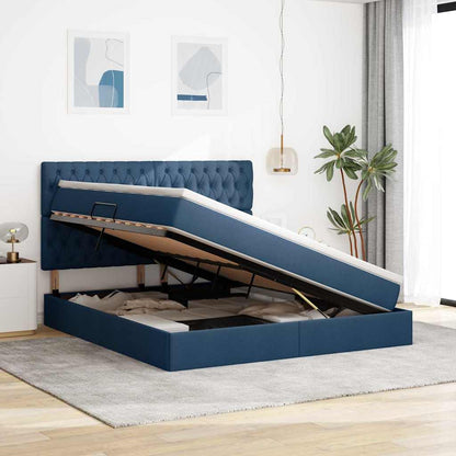 Letto con contenitore e materasso Blu 180 x 200 cm Tessuto | homemem39