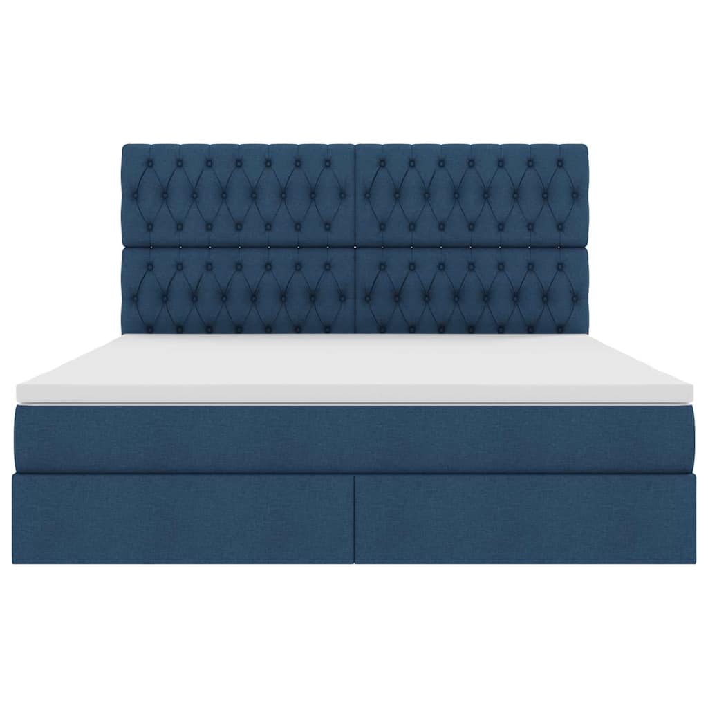 Letto con contenitore e materasso Blu 180 x 200 cm Tessuto | homemem39
