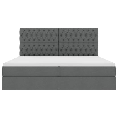 Letto con contenitore e materasso Grigio scuro 200 x 200 cm