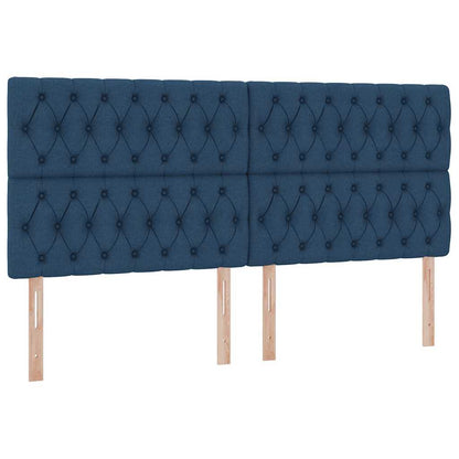 Letto con contenitore e materasso Blu 200 x 200 cm Tessuto