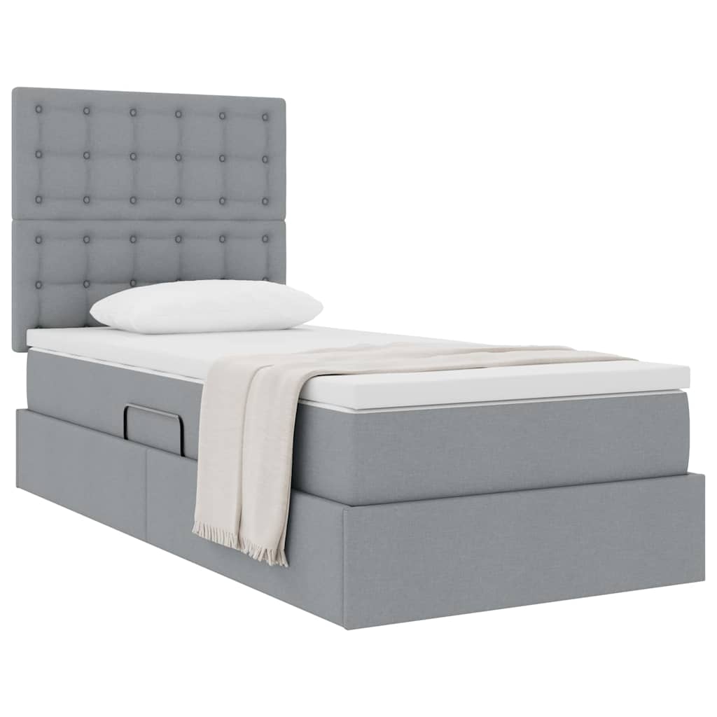 Letto con contenitore e materasso Grigio chiaro 90 x 190 cm | homemem39