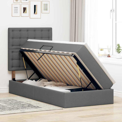Letto con contenitore e materasso Grigio scuro 90 x 190 cm | homemem39