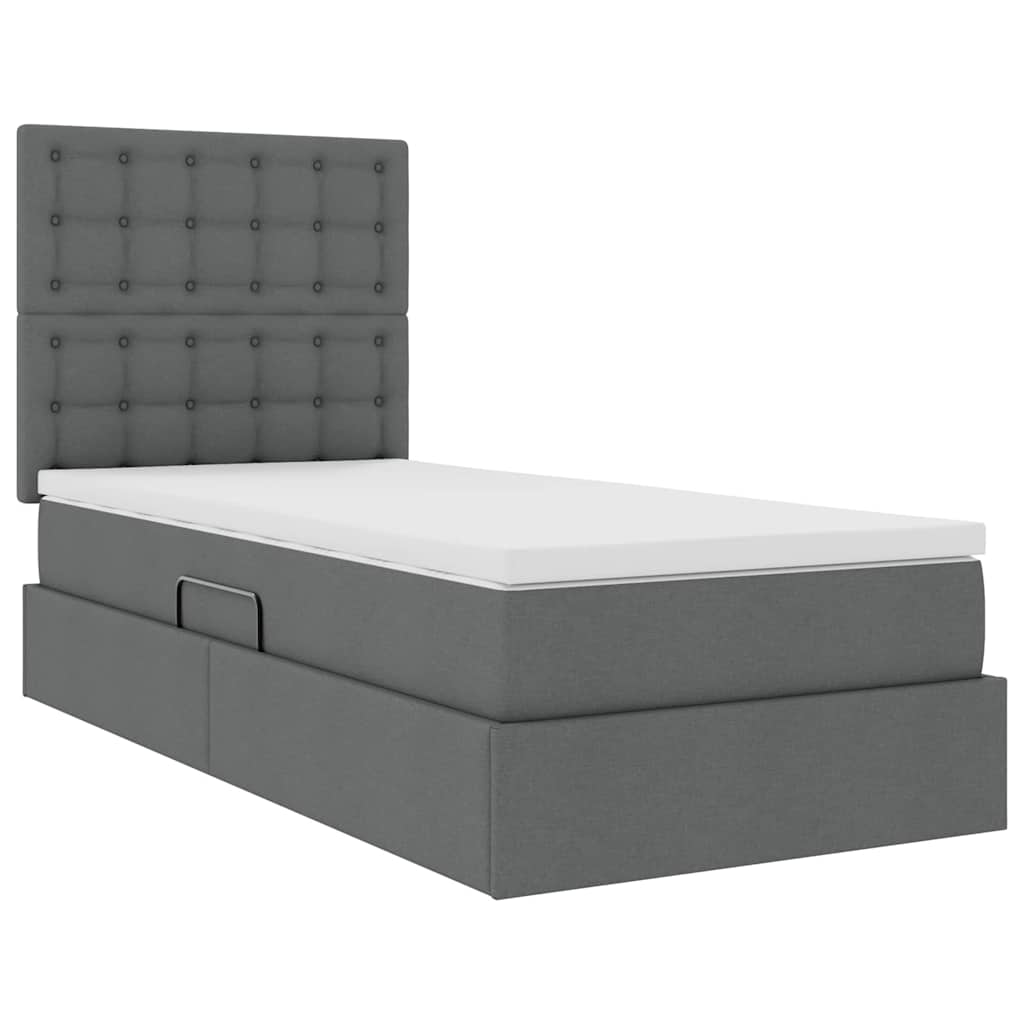 Letto con contenitore e materasso Grigio scuro 90 x 190 cm | homemem39