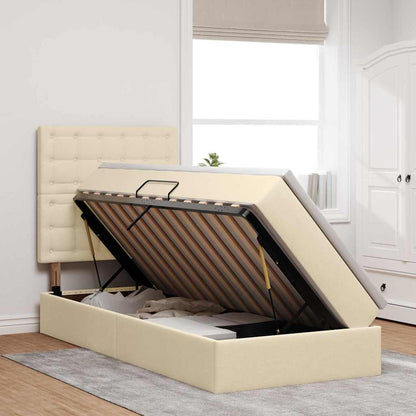 Letto con contenitore e materasso Crema 90 x 190 cm Tessuto | homemem39