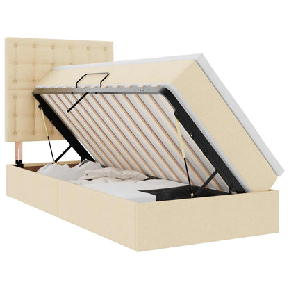 Letto con contenitore e materasso Crema 90 x 190 cm Tessuto | homemem39