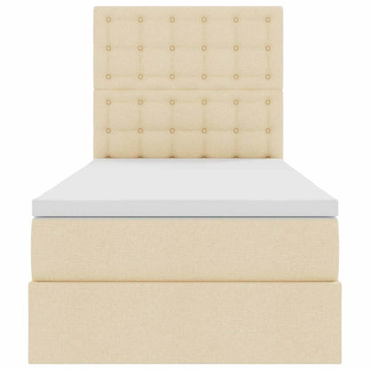Letto con contenitore e materasso Crema 90 x 190 cm Tessuto | homemem39