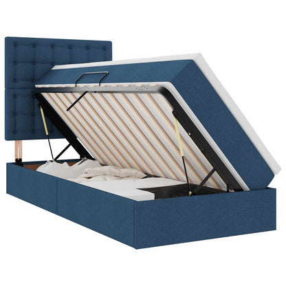 Letto con contenitore e materasso Blu 90 x 190 cm Tessuto | homemem39