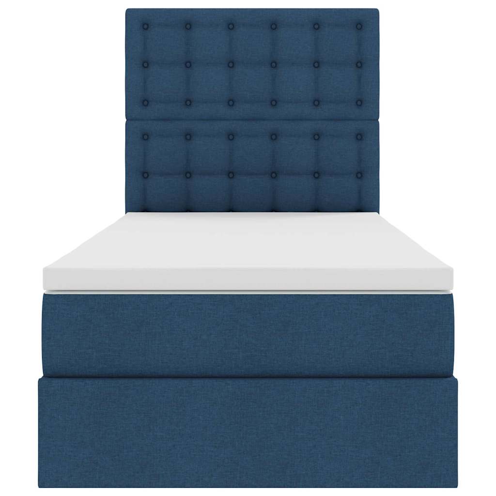 Letto con contenitore e materasso Blu 90 x 200 cm Tessuto | homemem39