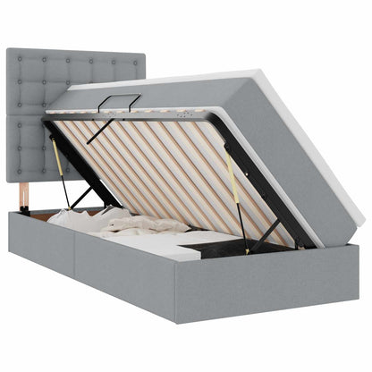 Letto con contenitore e materasso Grigio chiaro 100 x 200 cm | homemem39