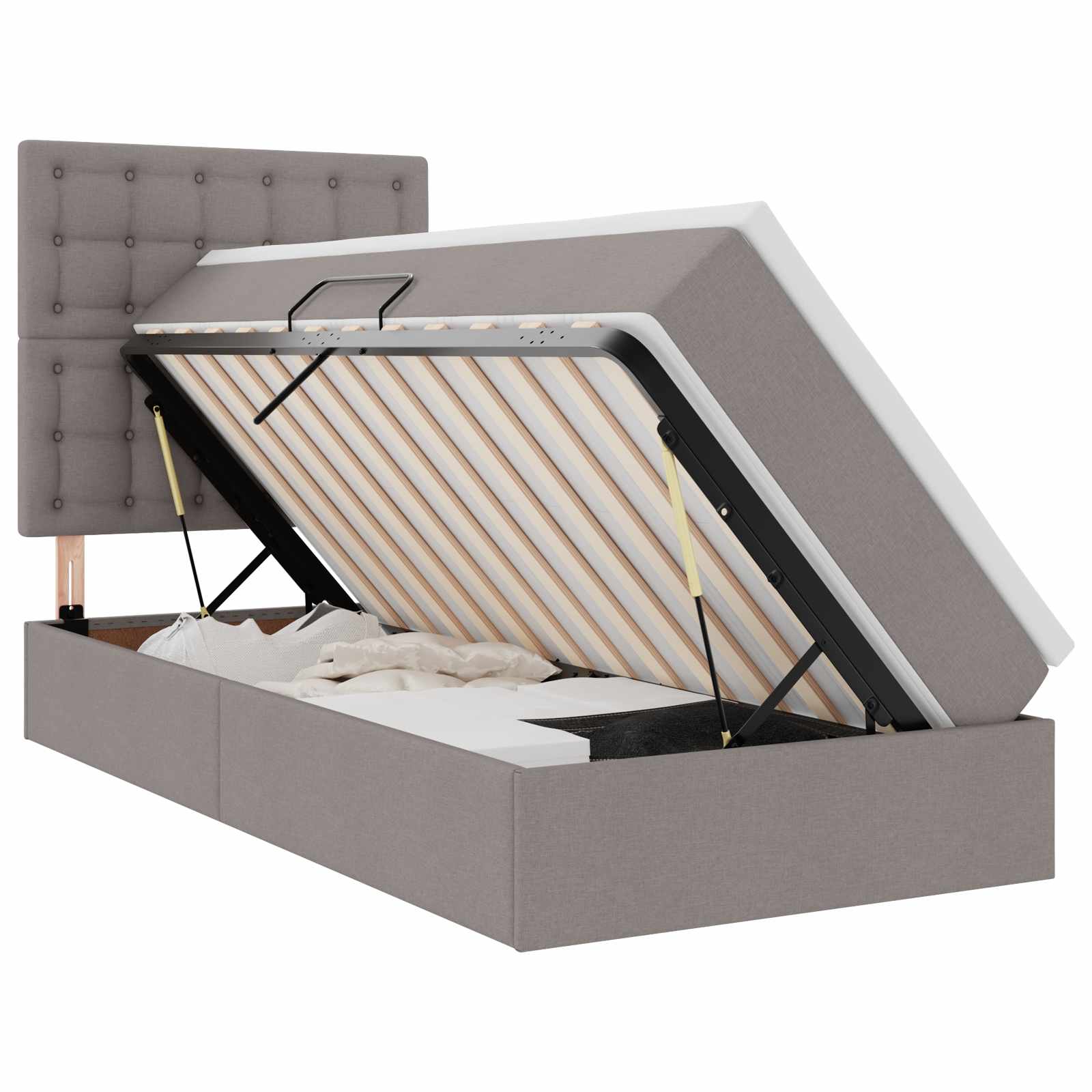 Letto con contenitore e materasso Talpa 100 x 200 cm Tessuto | homemem39
