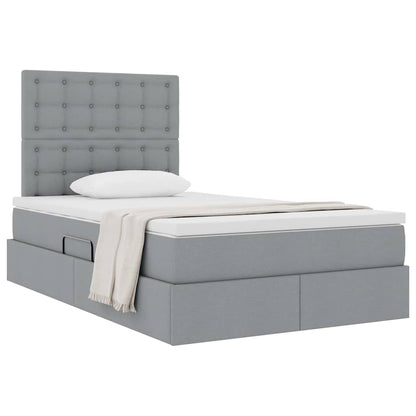 Letto con contenitore e materasso Grigio chiaro 120 x 190 cm | homemem39
