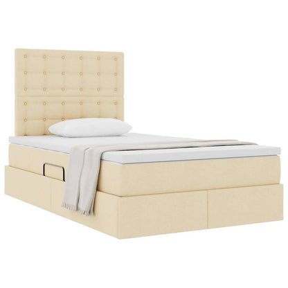 Letto con contenitore e materasso Crema 120 x 190 cm Tessuto | homemem39