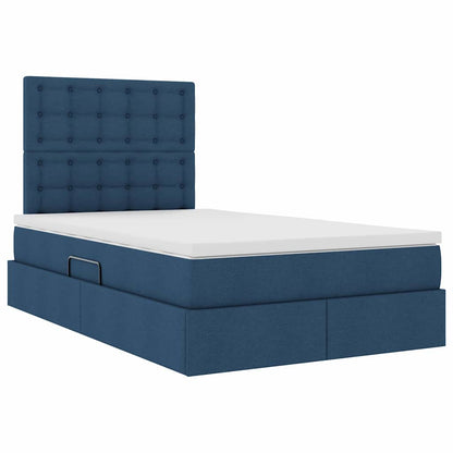 Letto con contenitore e materasso Blu 120 x 190 cm Tessuto | homemem39