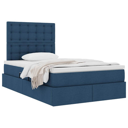 Letto con contenitore e materasso Blu 120 x 190 cm Tessuto | homemem39