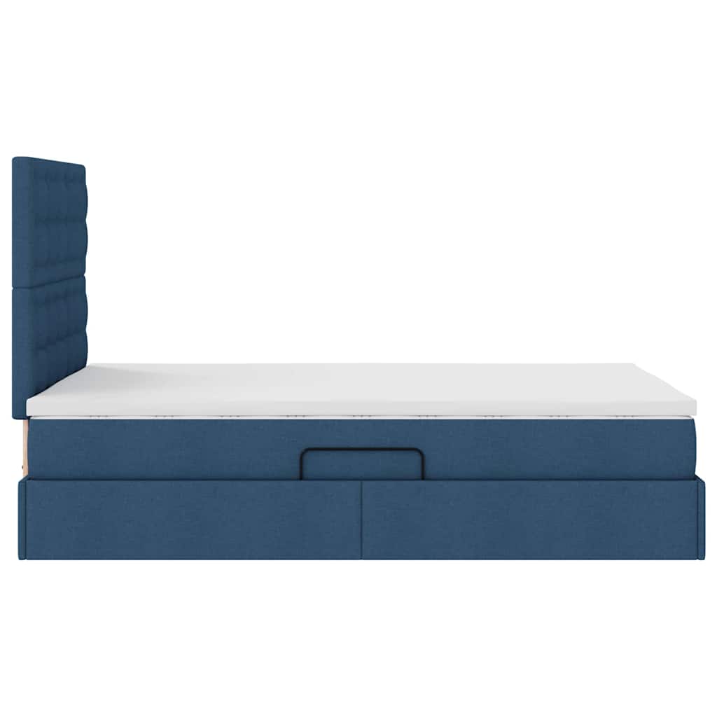 Letto con contenitore e materasso Blu 120 x 190 cm Tessuto | homemem39