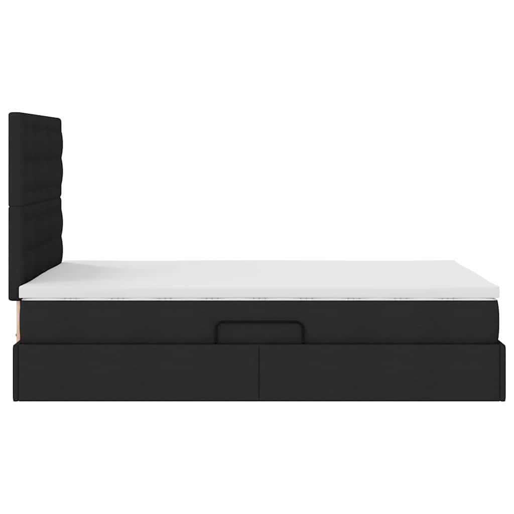 Letto con contenitore e materasso Nero 120 x 200 cm Tessuto | homemem39