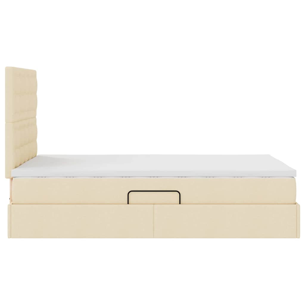 Letto con contenitore e materasso Crema 120 x 200 cm Tessuto | homemem39