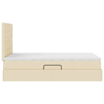 Letto con contenitore e materasso Crema 120 x 200 cm Tessuto | homemem39
