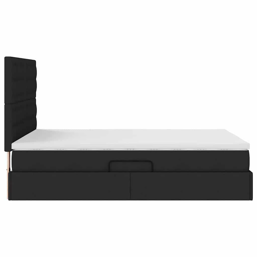 Letto con contenitore e materasso Nero 140 x 190 cm Tessuto | homemem39