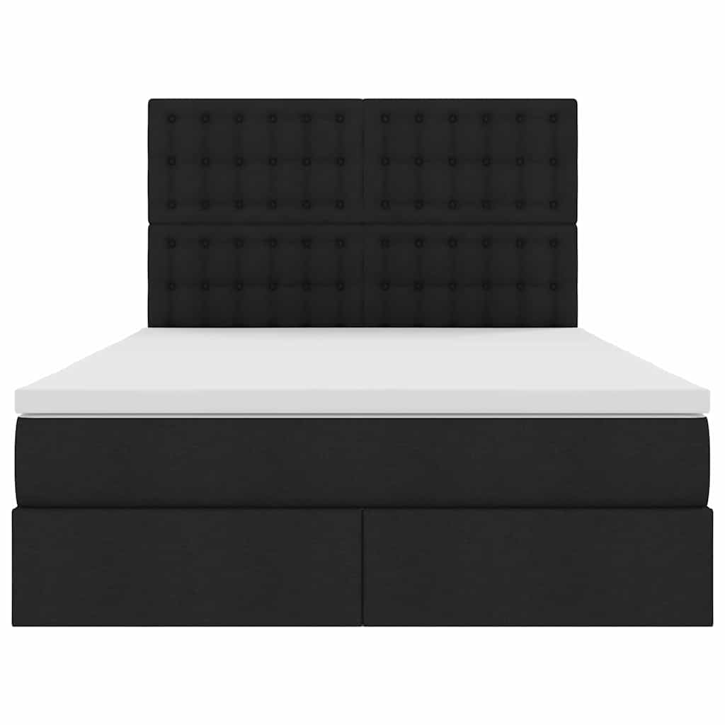 Letto con contenitore e materasso Nero 140 x 200 cm Tessuto | homemem39