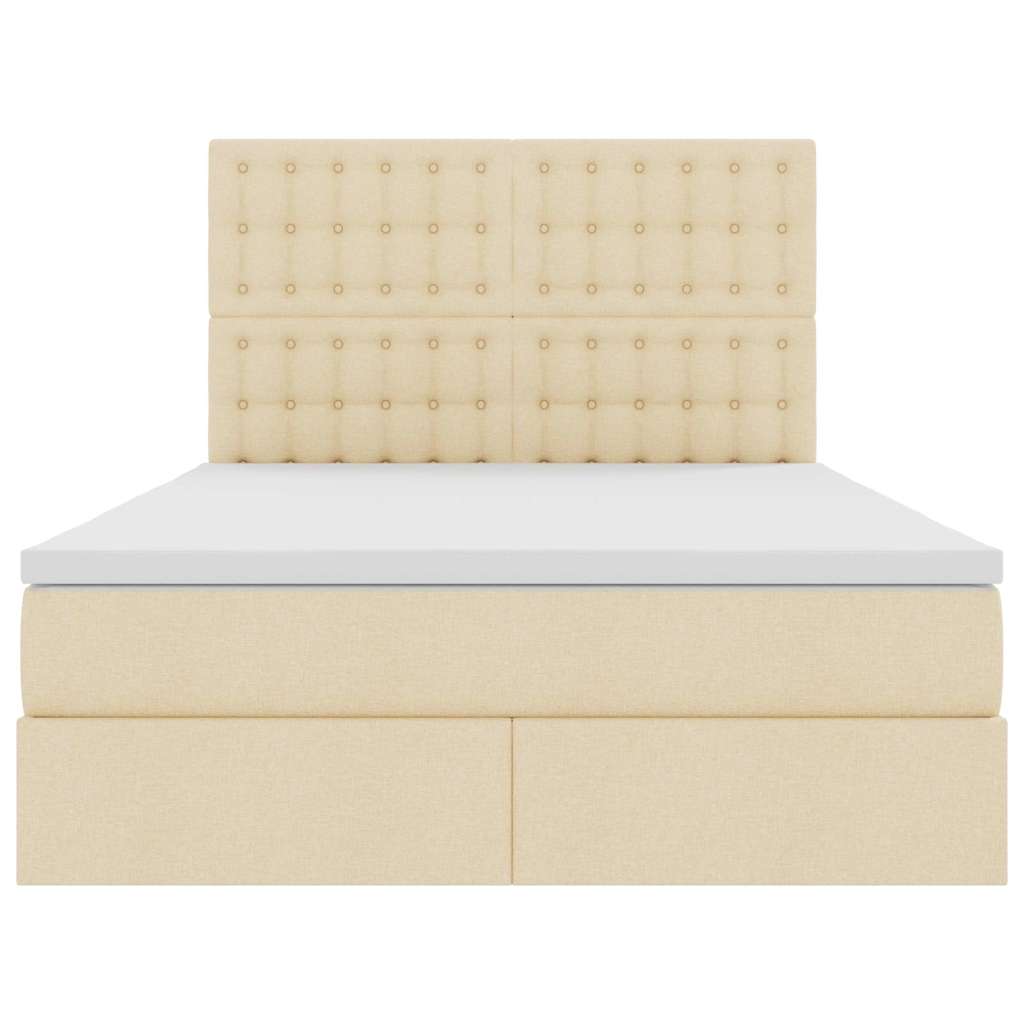 Letto con contenitore e materasso Crema 140 x 200 cm Tessuto | homemem39