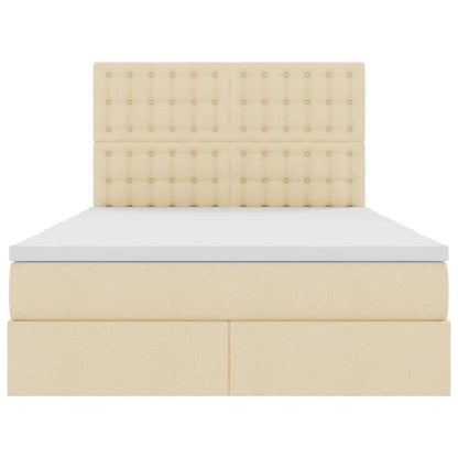 Letto con contenitore e materasso Crema 140 x 200 cm Tessuto | homemem39