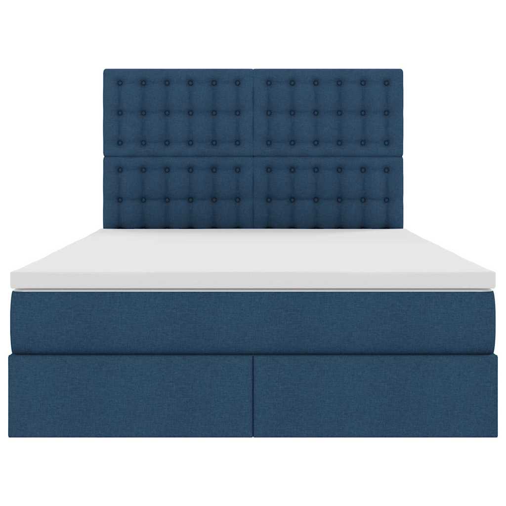 Letto con contenitore e materasso Blu 140 x 200 cm Tessuto | homemem39