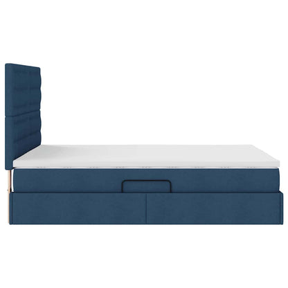 Letto con contenitore e materasso Blu 140 x 200 cm Tessuto | homemem39