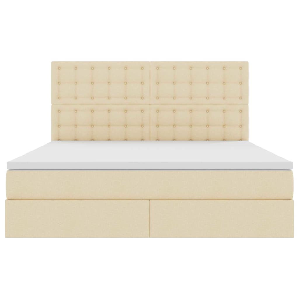 Letto con contenitore e materasso Crema 160 x 200 cm Tessuto | homemem39