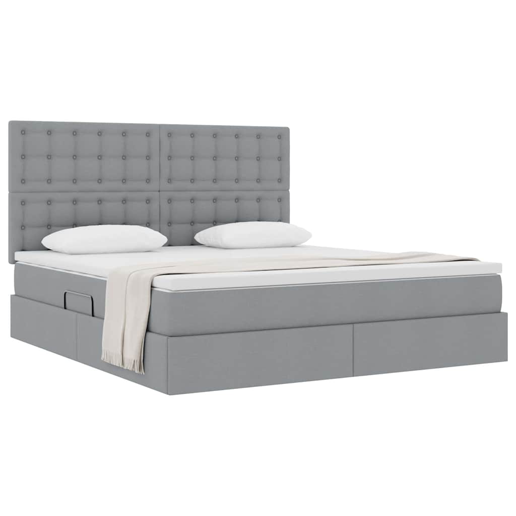 Letto con contenitore e materasso Grigio chiaro 180 x 200 cm | homemem39