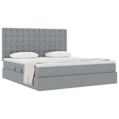 Letto con contenitore e materasso Grigio chiaro 180 x 200 cm | homemem39