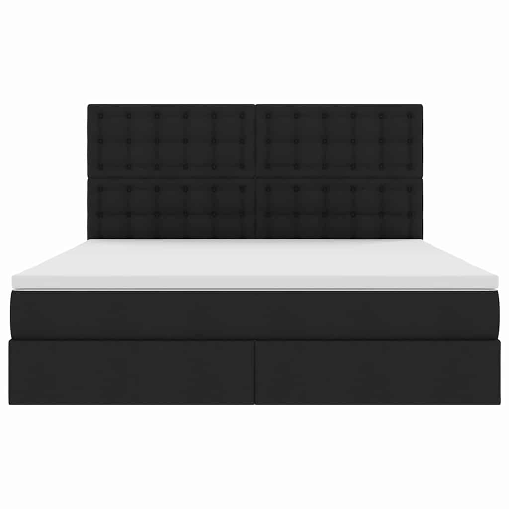 Letto con contenitore e materasso Nero 180 x 200 cm Tessuto | homemem39