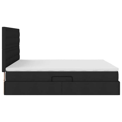 Letto con contenitore e materasso Nero 180 x 200 cm Tessuto | homemem39