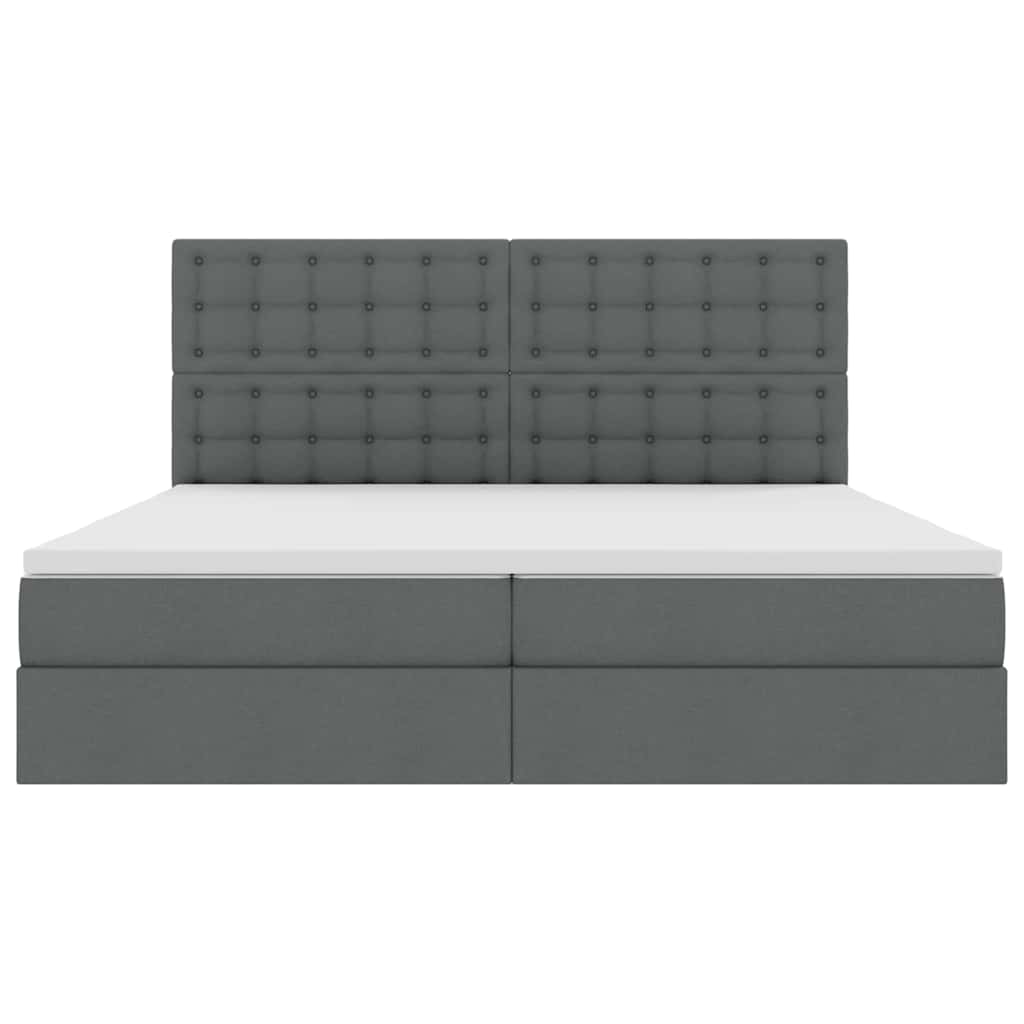 Letto con contenitore e materasso Grigio scuro 200 x 200 cm