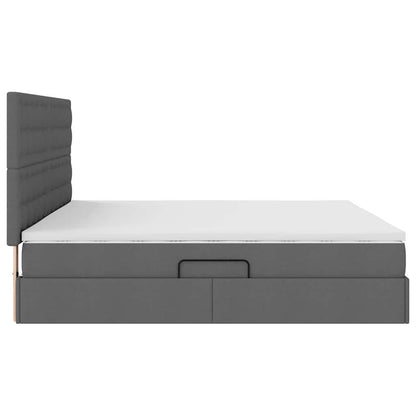 Letto con contenitore e materasso Grigio scuro 200 x 200 cm