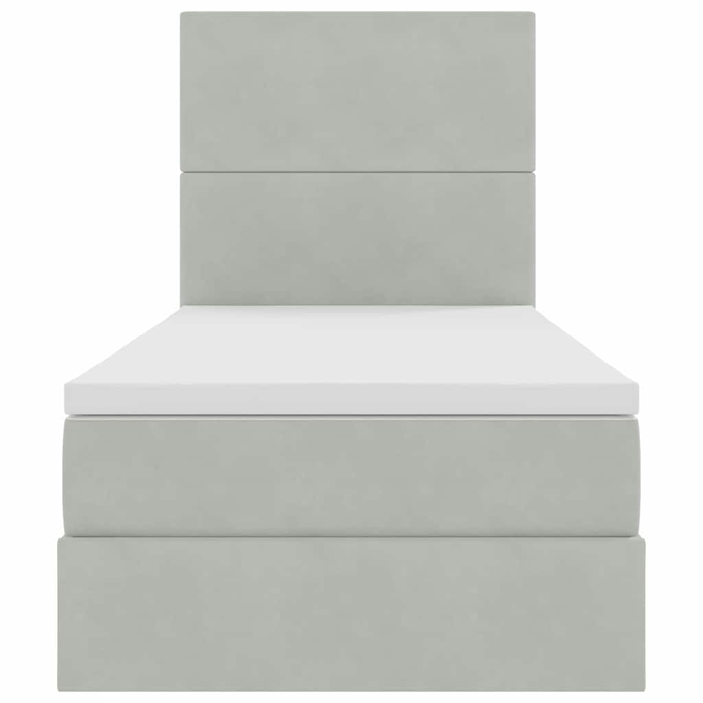 Letto con contenitore e materasso Grigio chiaro 90 x 190 cm | homemem39