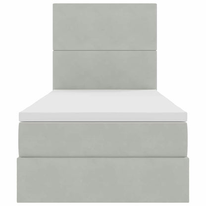 Letto con contenitore e materasso Grigio chiaro 90 x 190 cm | homemem39