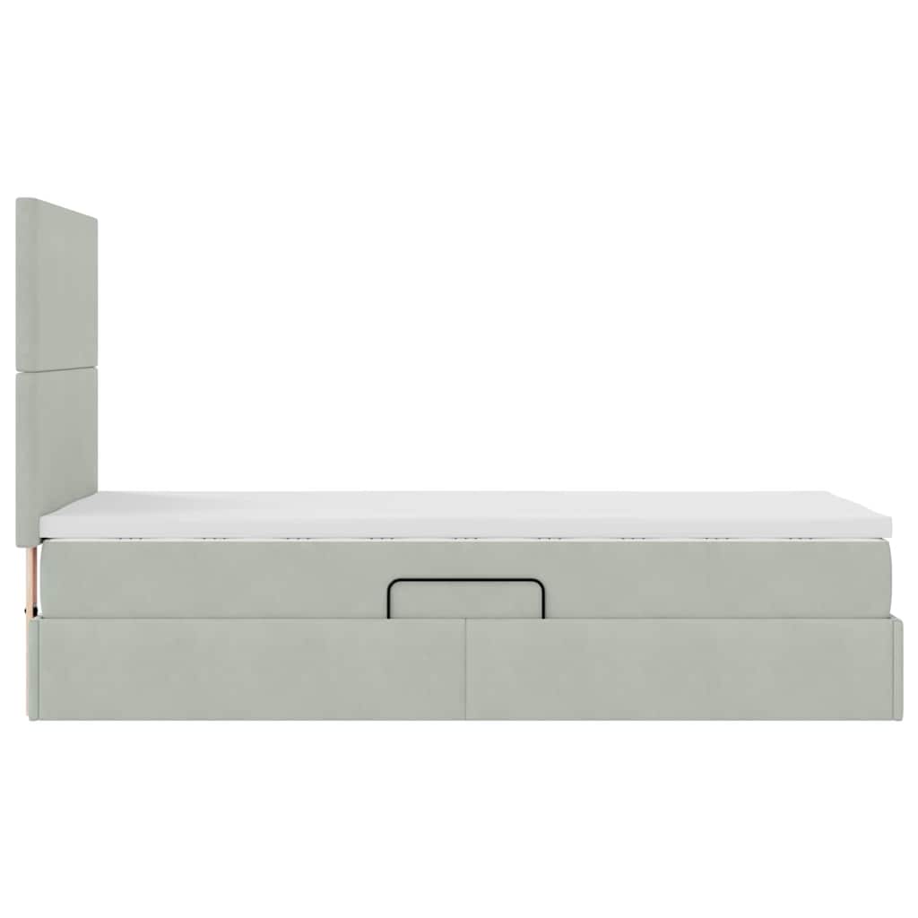 Letto con contenitore e materasso Grigio chiaro 90 x 190 cm | homemem39