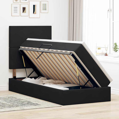 Letto con contenitore e materasso Nero 90 x 190 cm Velluto | homemem39