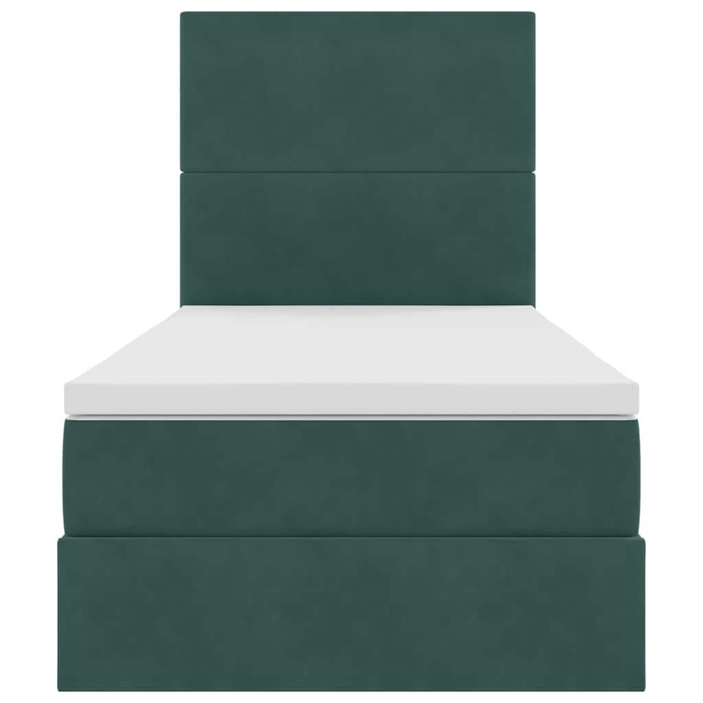 Letto con contenitore e materasso Verde Scuro 90 x 190 cm | homemem39